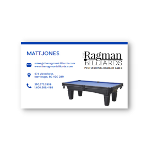 The Ragman Billiards Business Cards Kamloops Printing Services